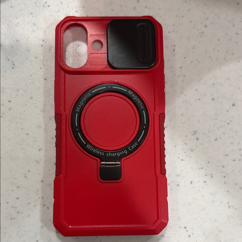Red Magnetic Wireless Charging Phone Case iPhone 16+